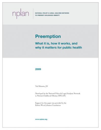 Preemption and Public Health Cover