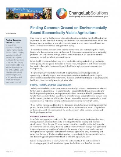 Finding Common Ground on Environmentally Sound & Economically Viable Agriculture