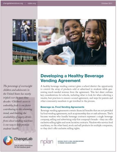 Developing a Healthy Beverage Vending Agreement