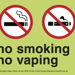 A sign indicating no smoking or vaping permitted